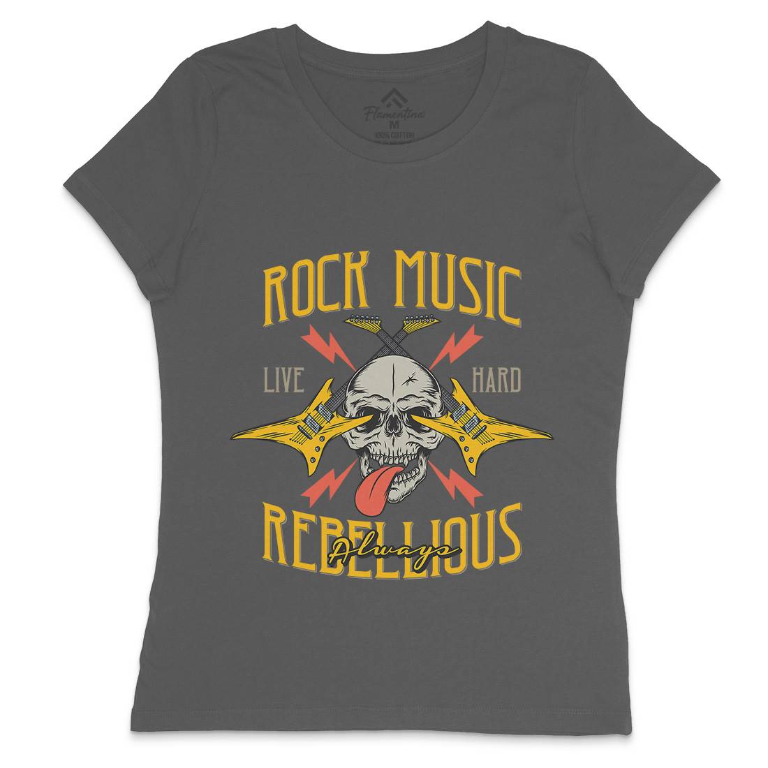 Rock Womens Crew Neck T-Shirt Music D966