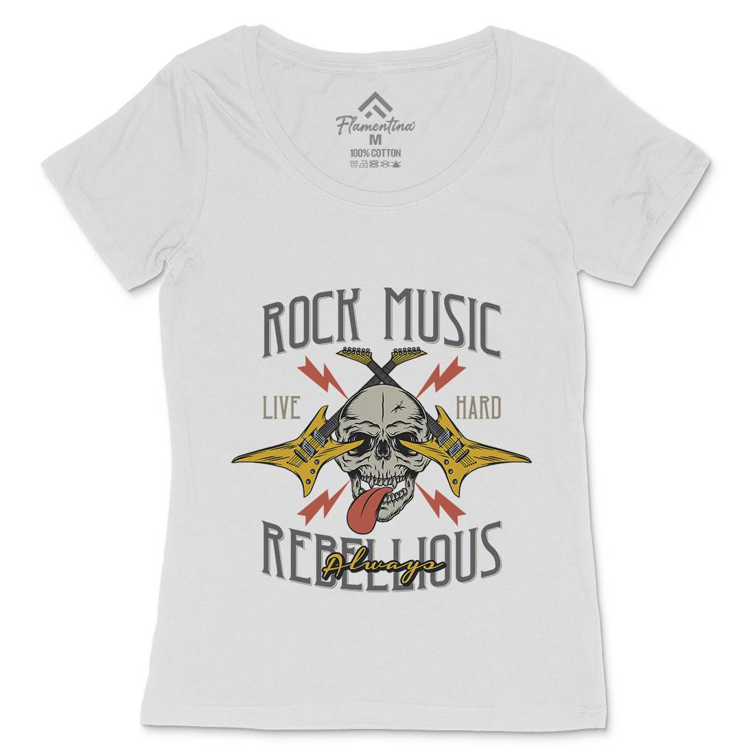 Rock Womens Scoop Neck T-Shirt Music D966
