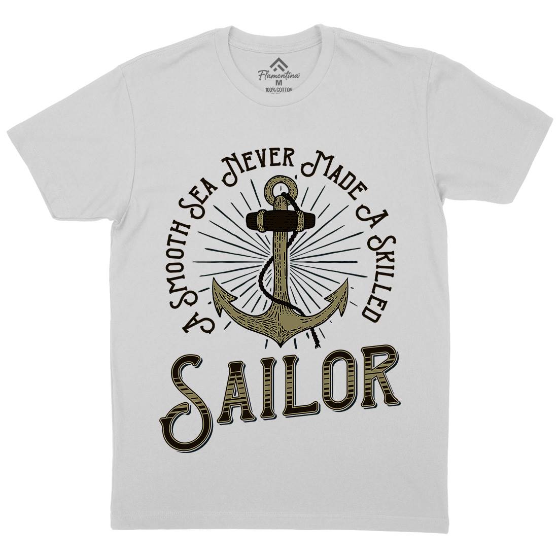 Sailor Anchor Mens Crew Neck T-Shirt Navy D967