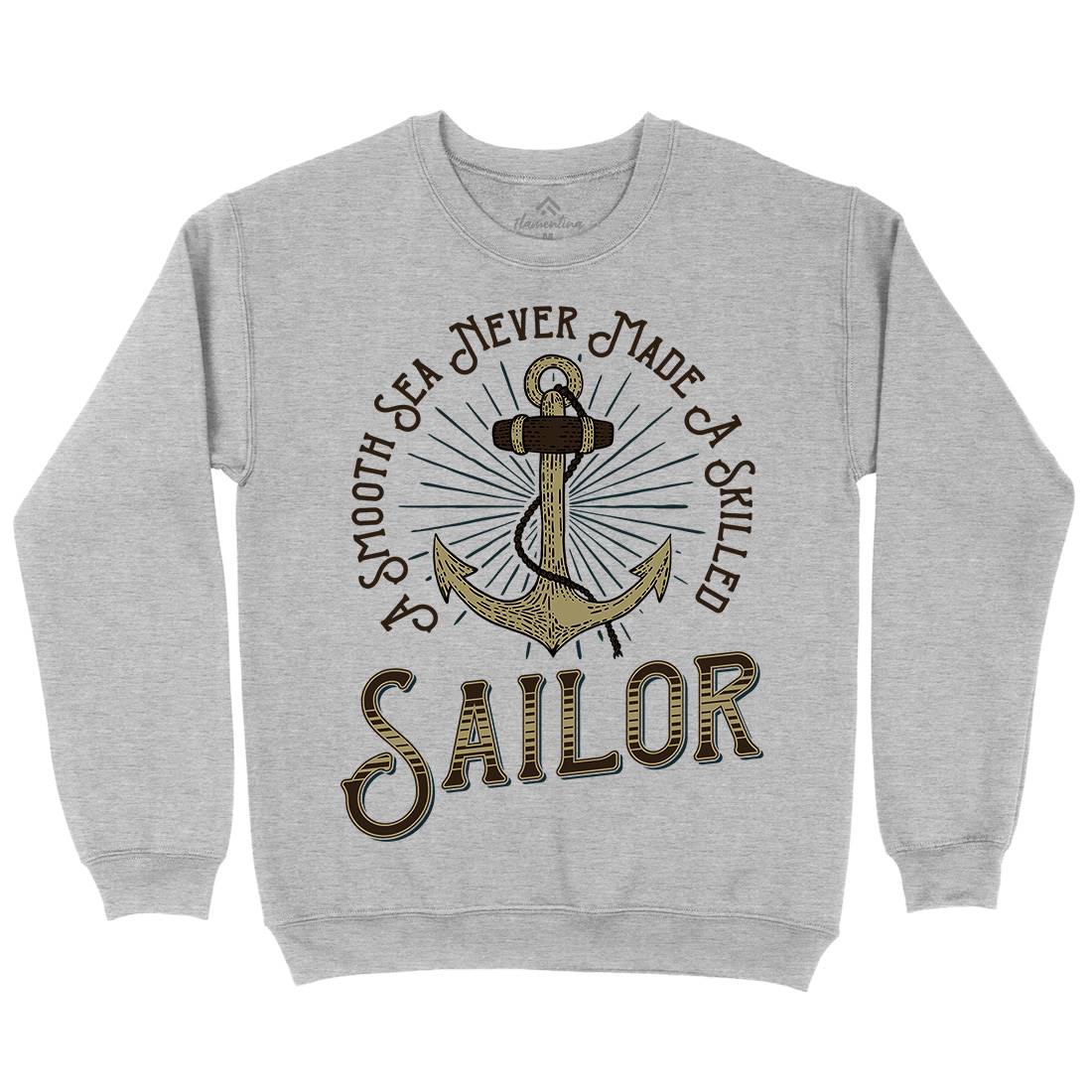 Sailor Anchor Mens Crew Neck Sweatshirt Navy D967
