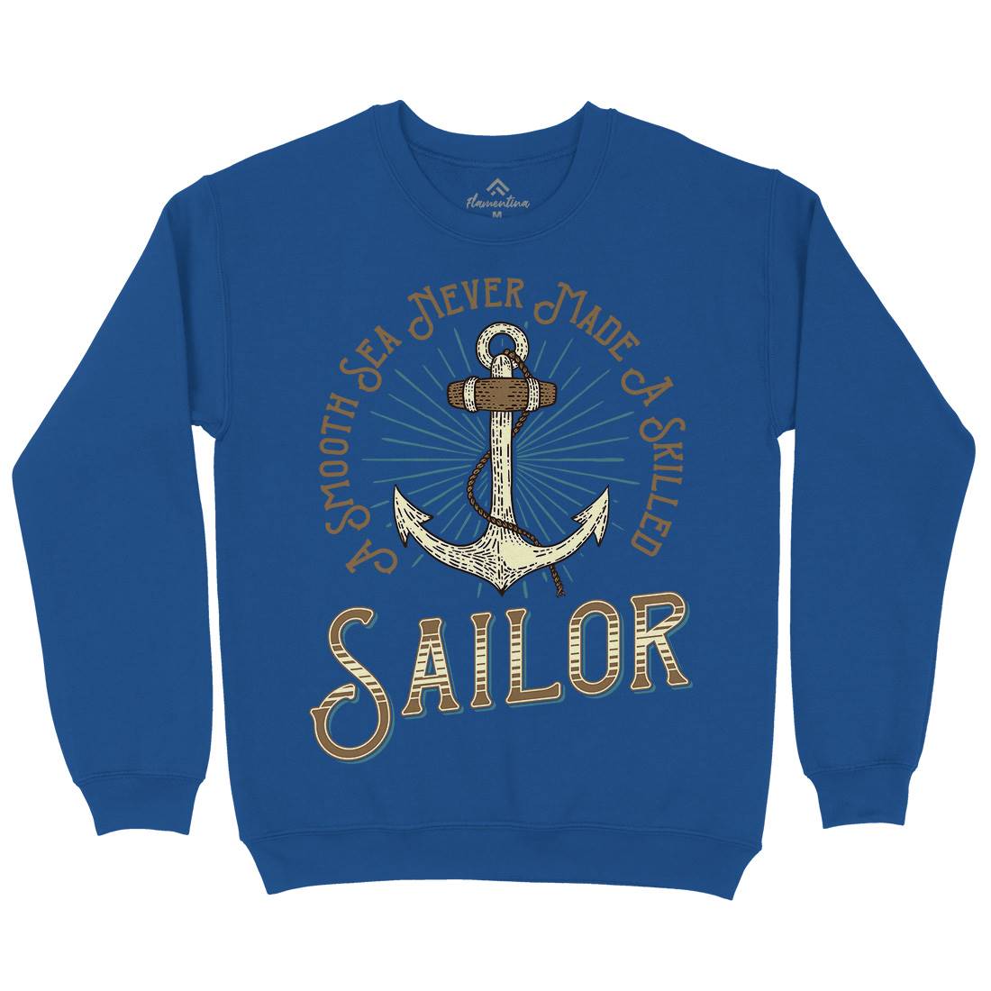 Sailor Anchor Mens Crew Neck Sweatshirt Navy D967