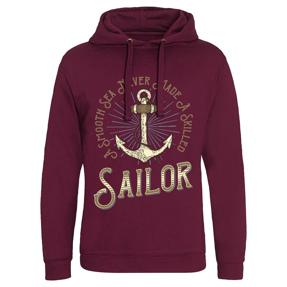 Sailor Anchor Mens Hoodie Without Pocket Navy D967
