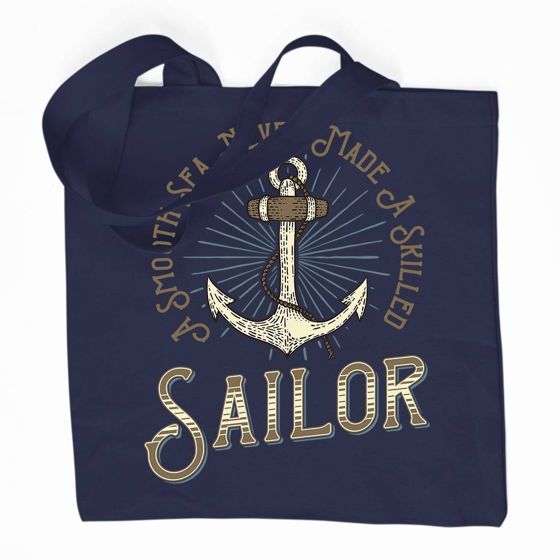 Sailor Anchor Organic Premium Cotton Tote Bag Navy D967