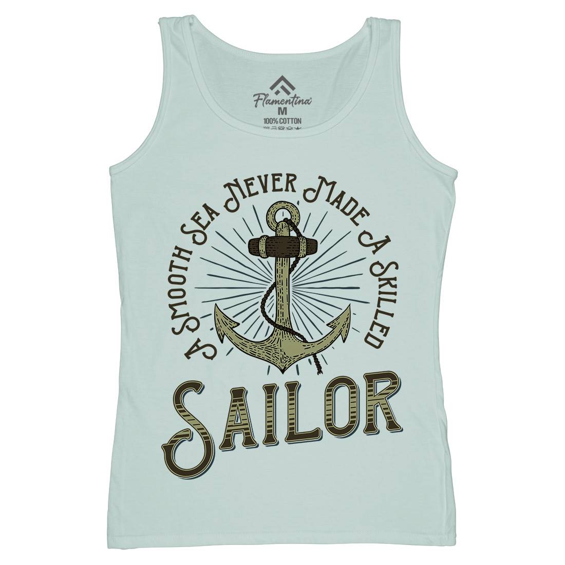 Sailor Anchor Womens Organic Tank Top Vest Navy D967