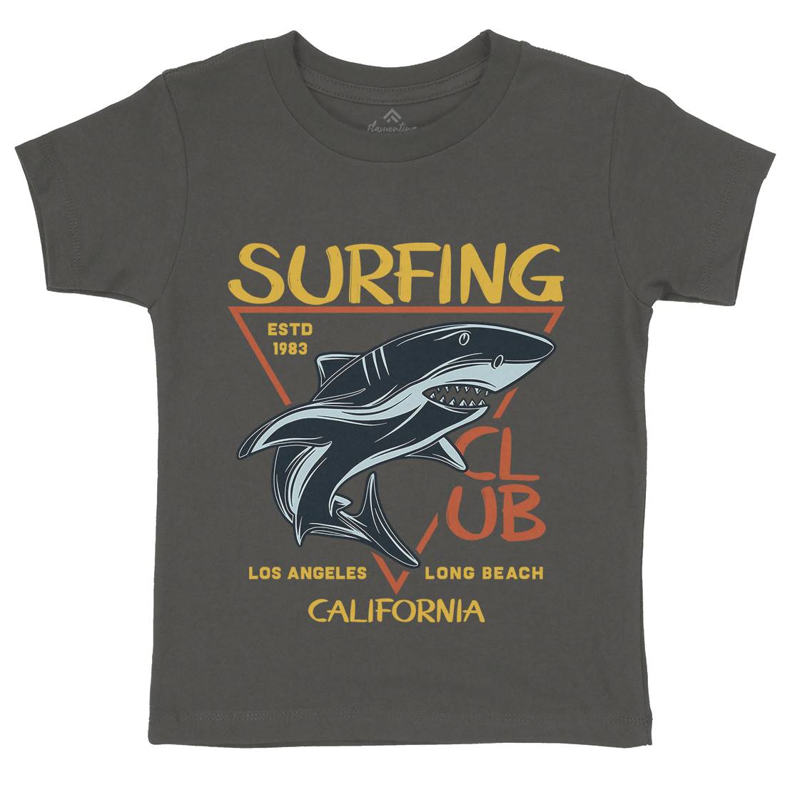 Shark Surfing Club Kids Crew Neck T-Shirt Navy D968