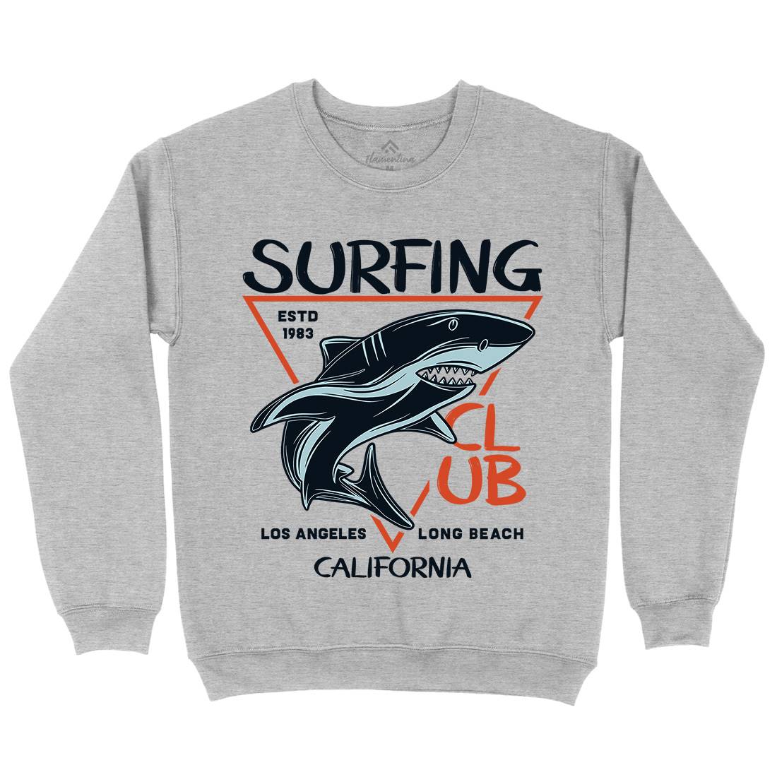 Shark Surfing Club Kids Crew Neck Sweatshirt Navy D968
