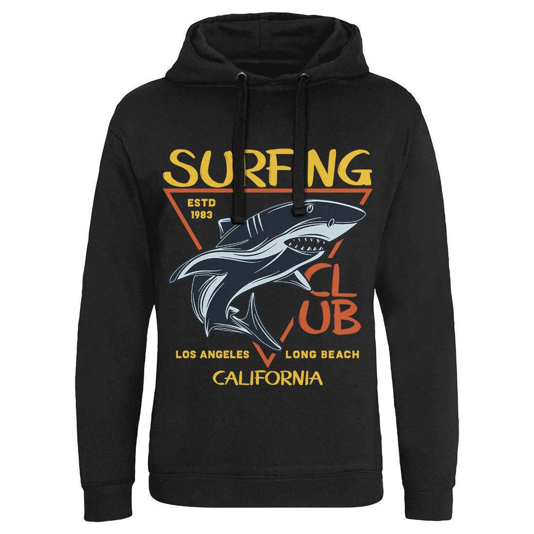 Shark Surfing Club Mens Hoodie Without Pocket Navy D968