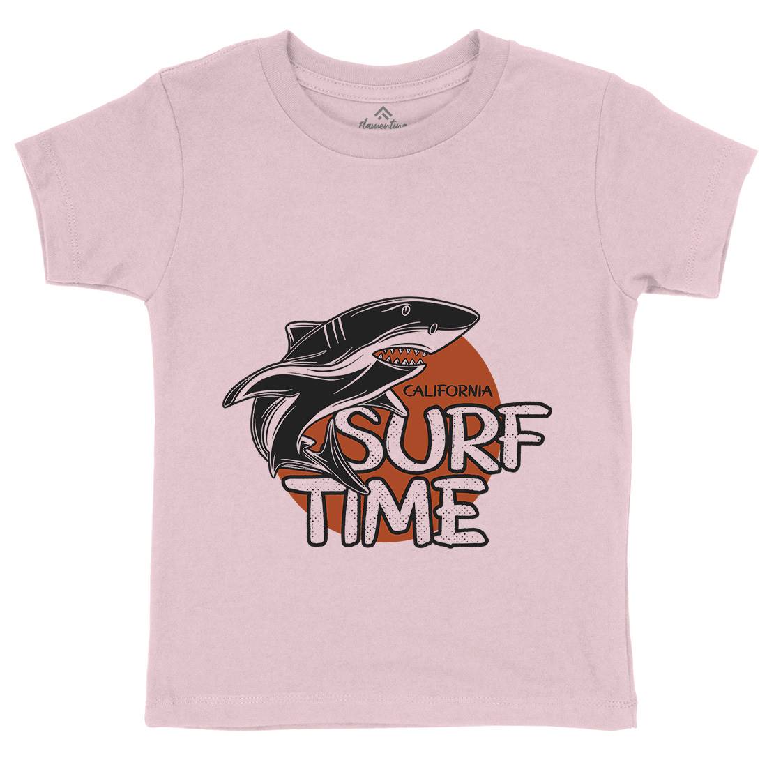 Shark Time Kids Crew Neck T-Shirt Navy D969
