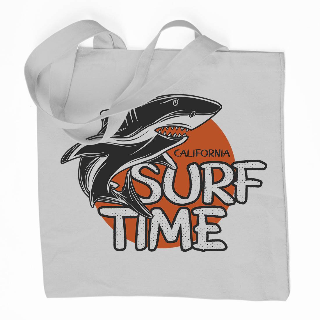 Shark Time Organic Premium Cotton Tote Bag Navy D969