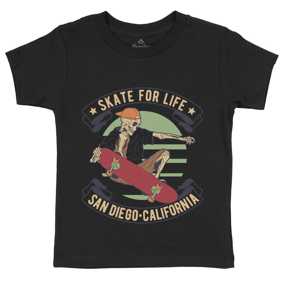 For Life Kids Organic Crew Neck T-Shirt Skate D970