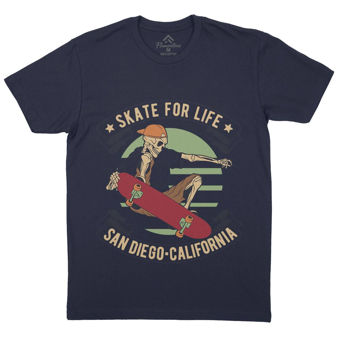 For Life Mens Crew Neck T-Shirt Skate D970