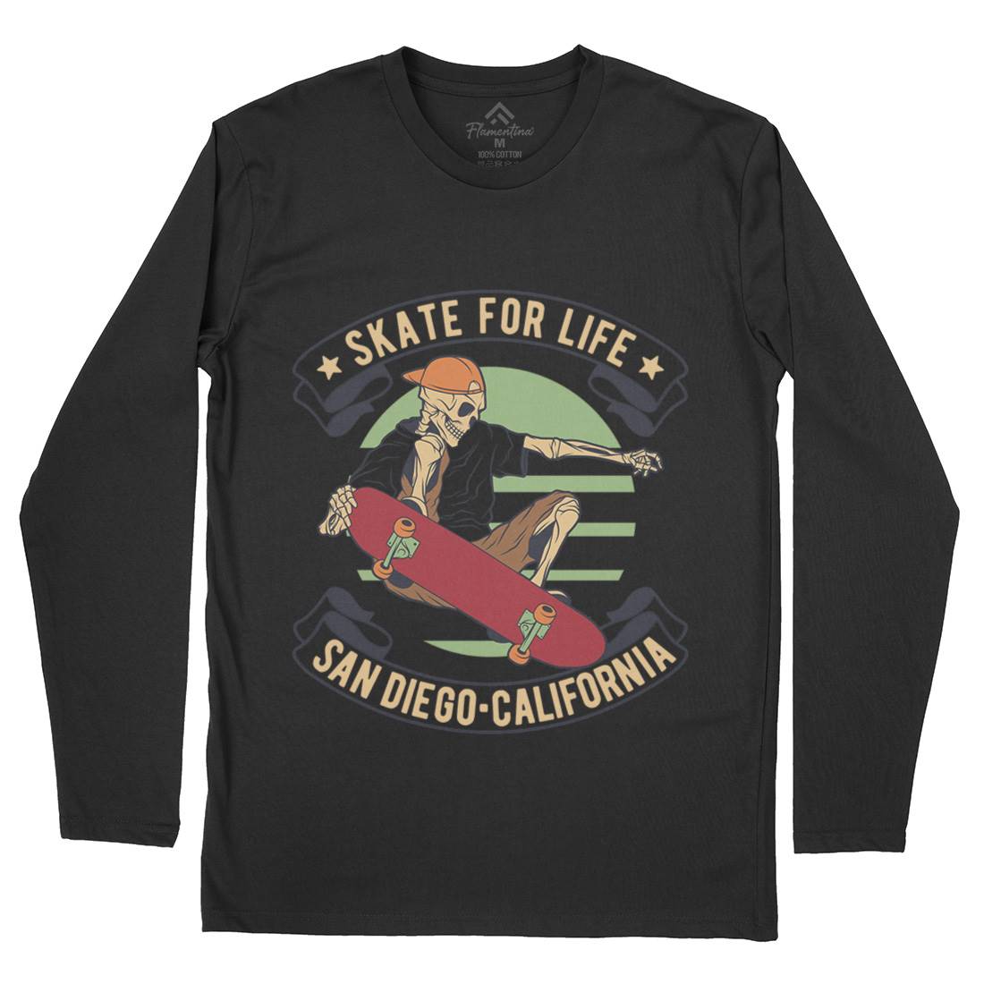 For Life Mens Long Sleeve T-Shirt Skate D970
