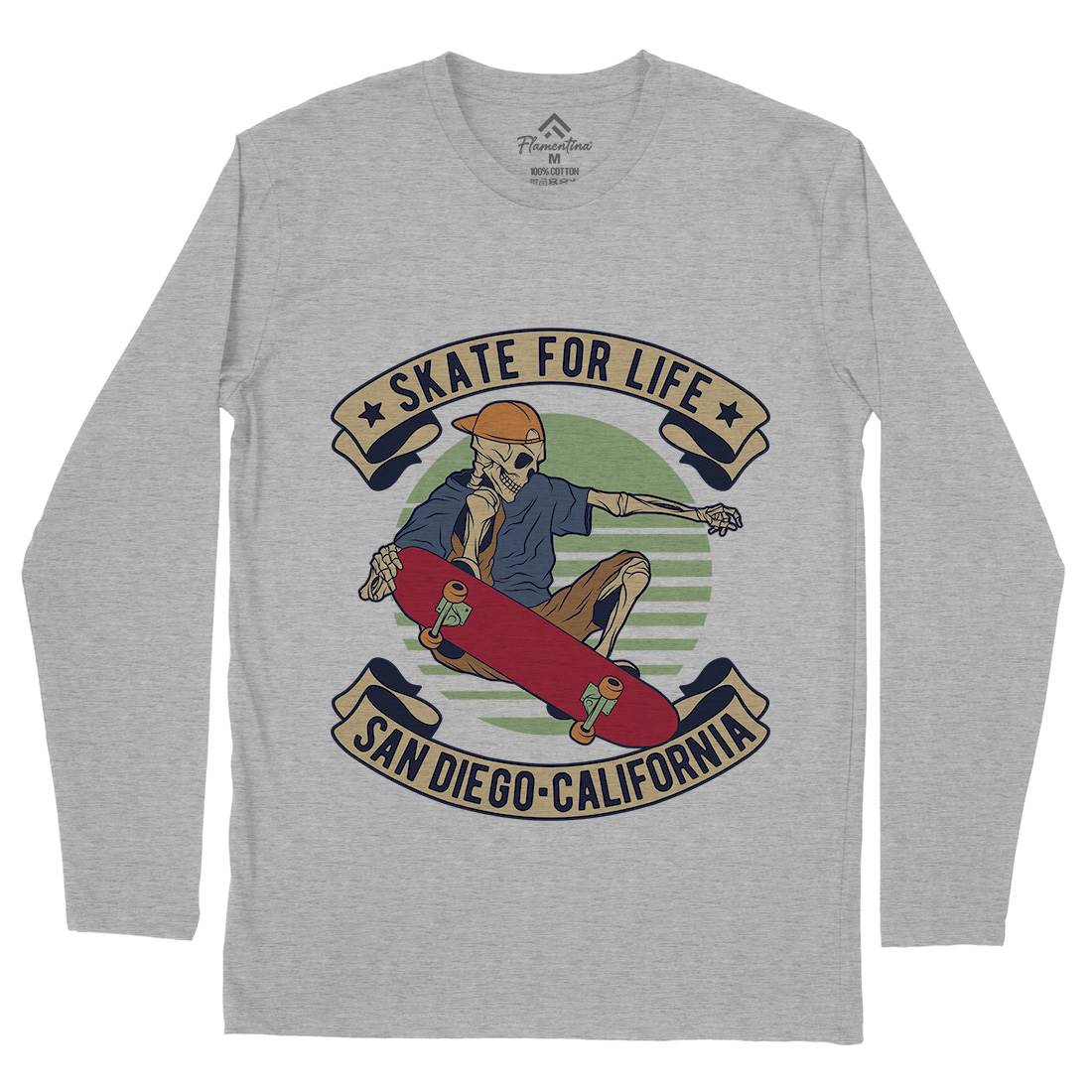 For Life Mens Long Sleeve T-Shirt Skate D970