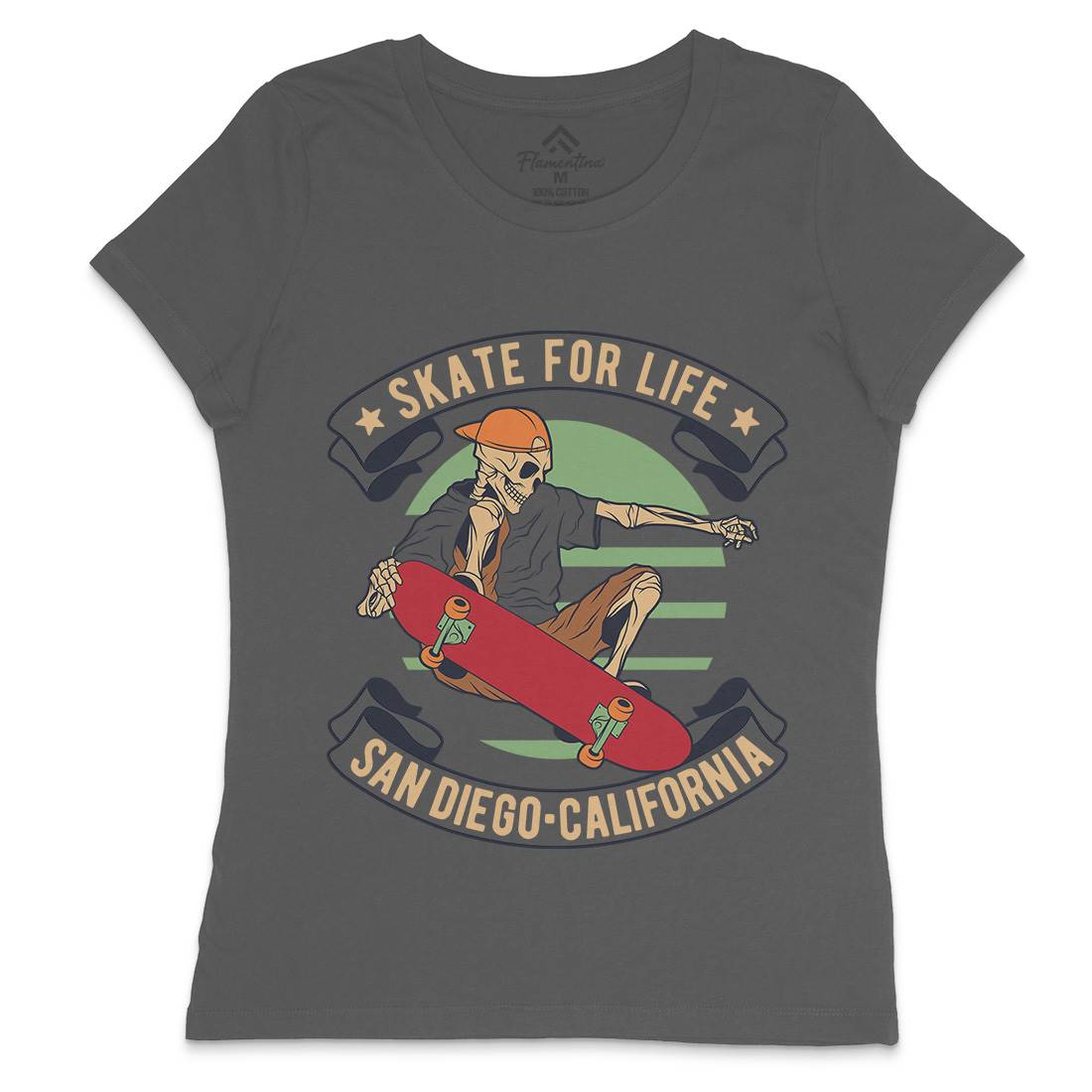 For Life Womens Crew Neck T-Shirt Skate D970