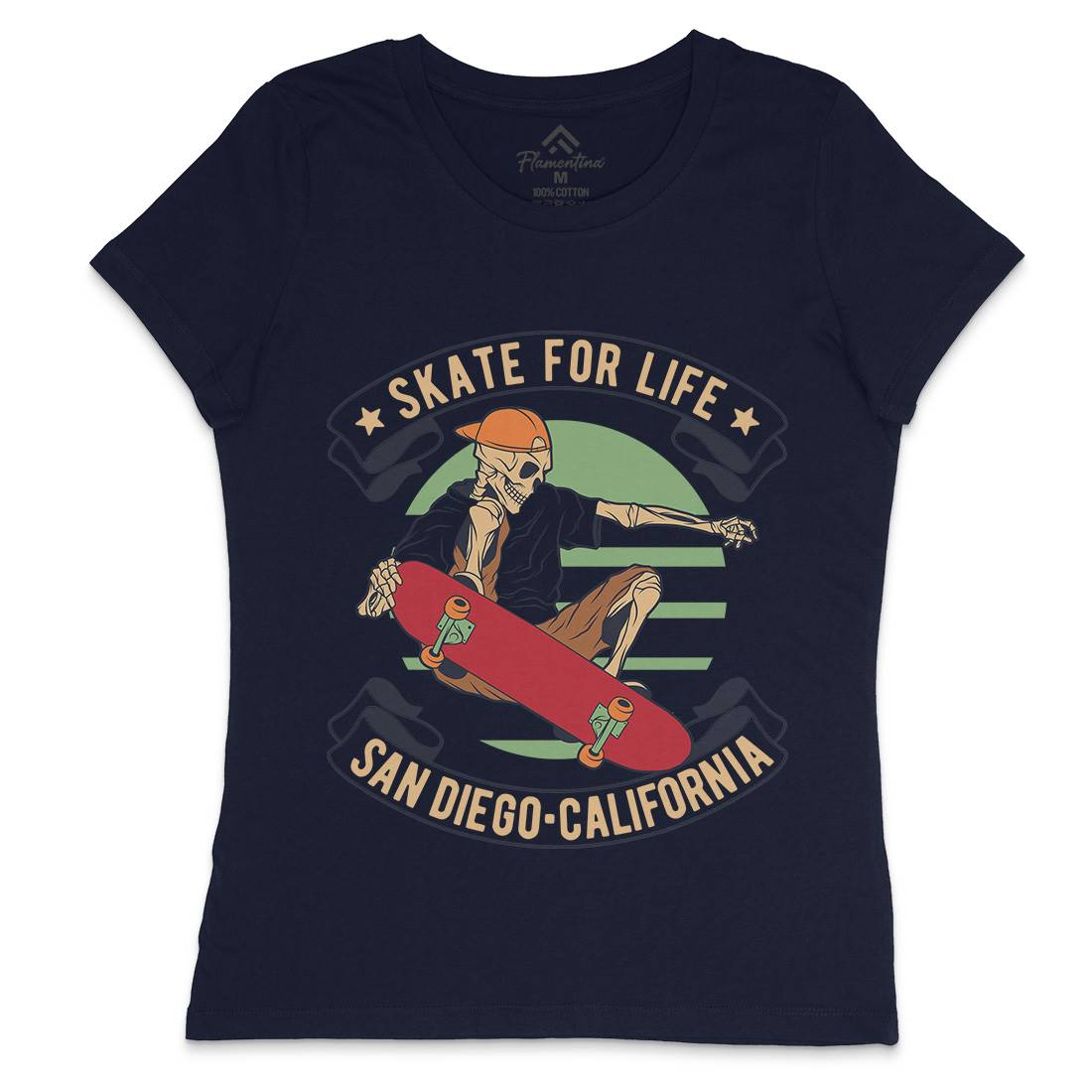 For Life Womens Crew Neck T-Shirt Skate D970