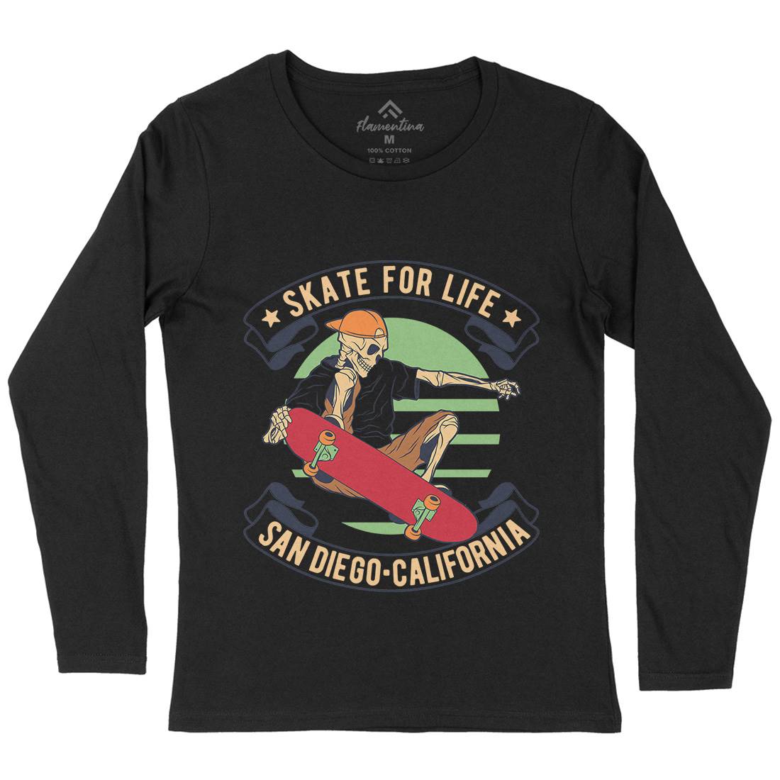 For Life Womens Long Sleeve T-Shirt Skate D970