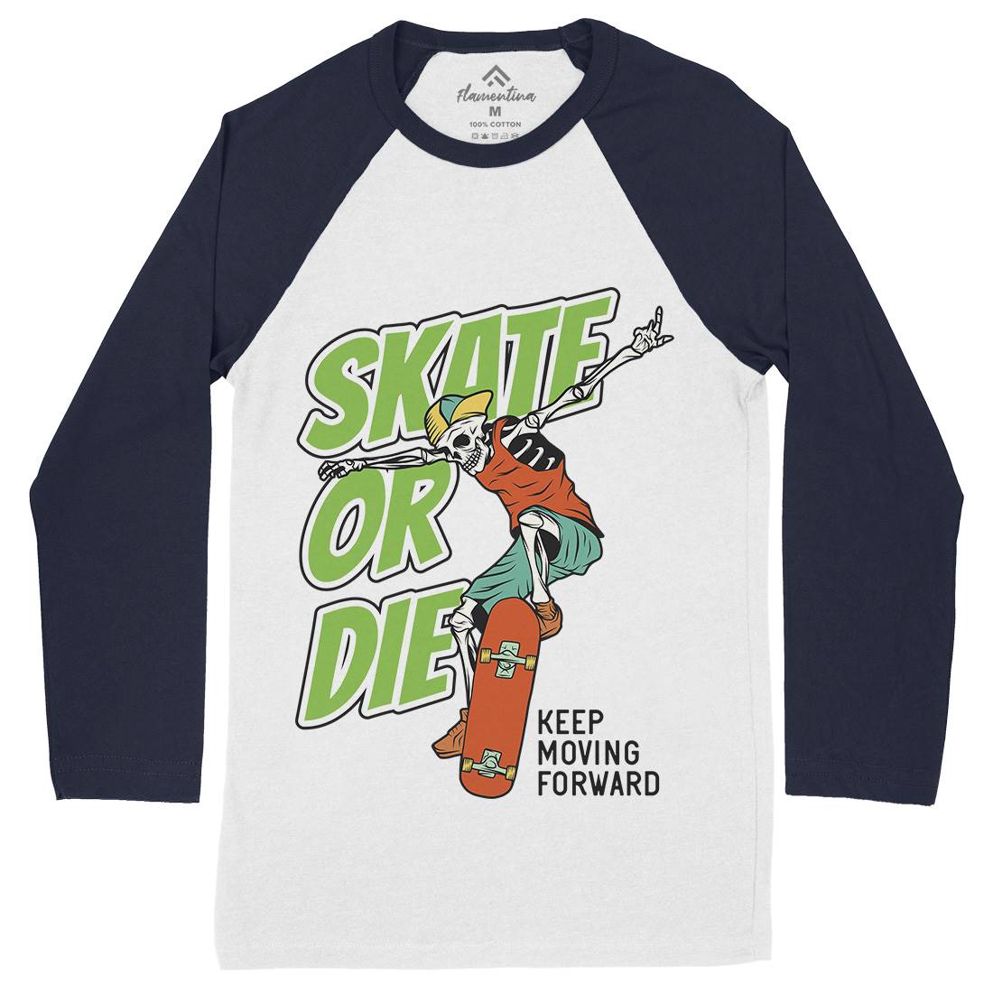 Or Die Mens Long Sleeve Baseball T-Shirt Skate D971