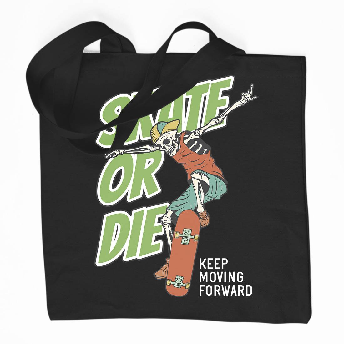Or Die Organic Premium Cotton Tote Bag Skate D971