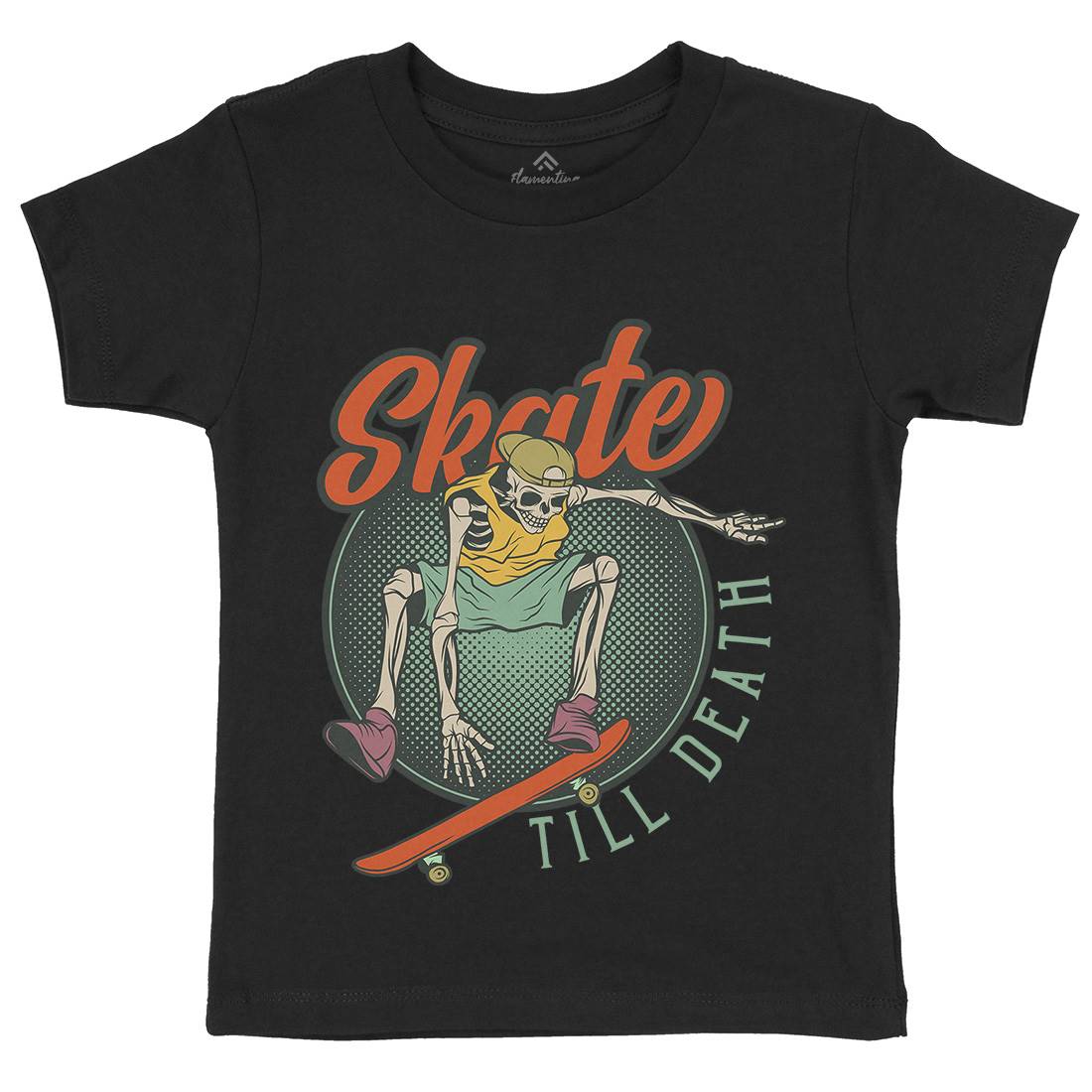 Till Death Kids Organic Crew Neck T-Shirt Skate D972