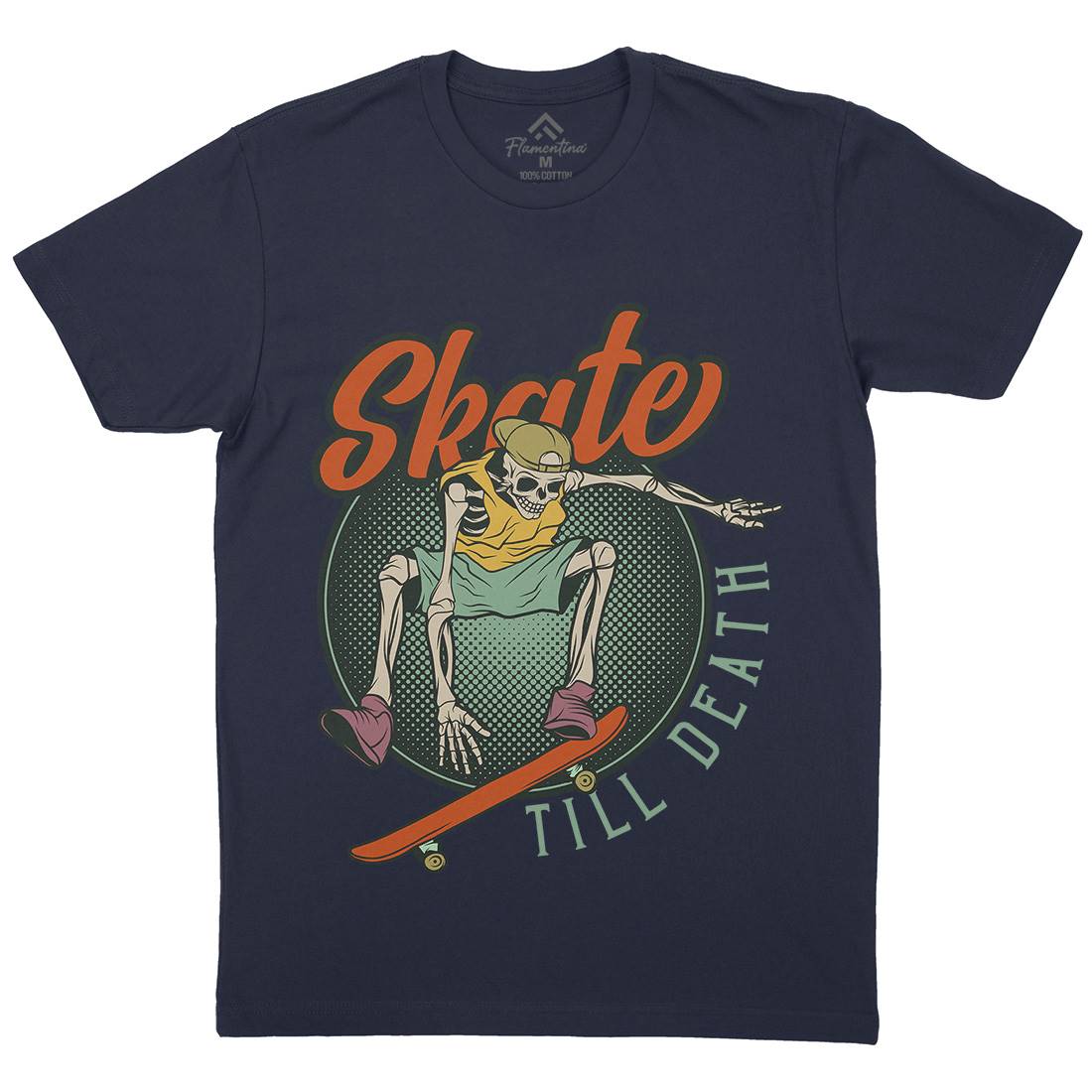 Till Death Mens Organic Crew Neck T-Shirt Skate D972