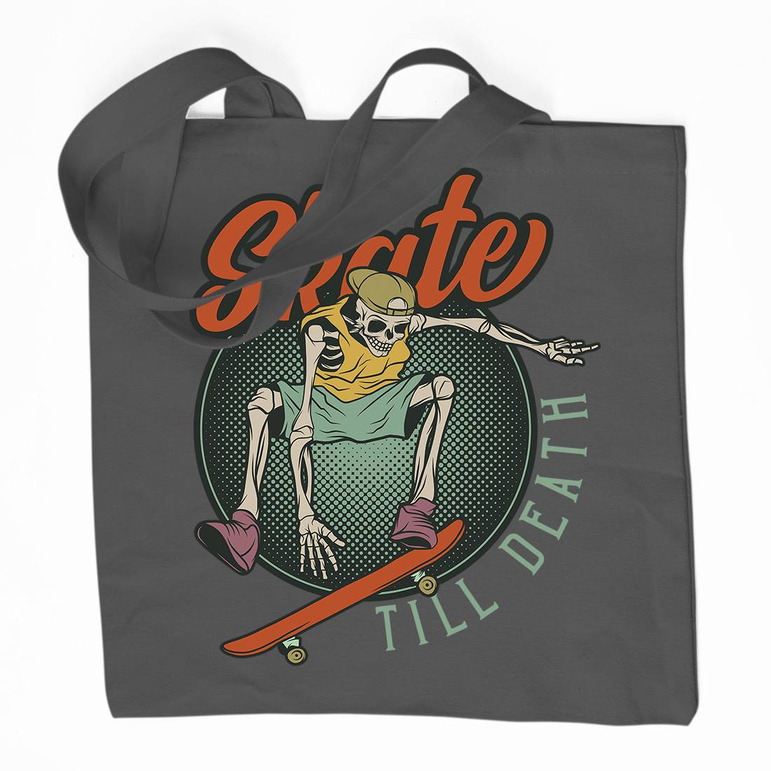 Till Death Organic Premium Cotton Tote Bag Skate D972