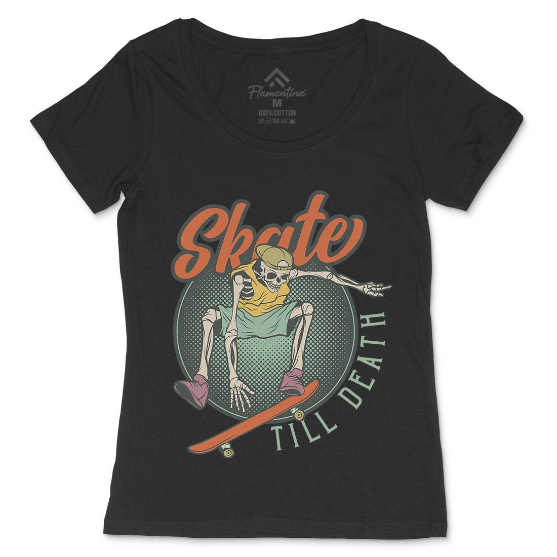 Till Death Womens Scoop Neck T-Shirt Skate D972