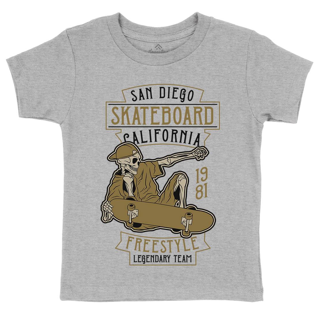 Skateboard Freestyle Kids Crew Neck T-Shirt Skate D974