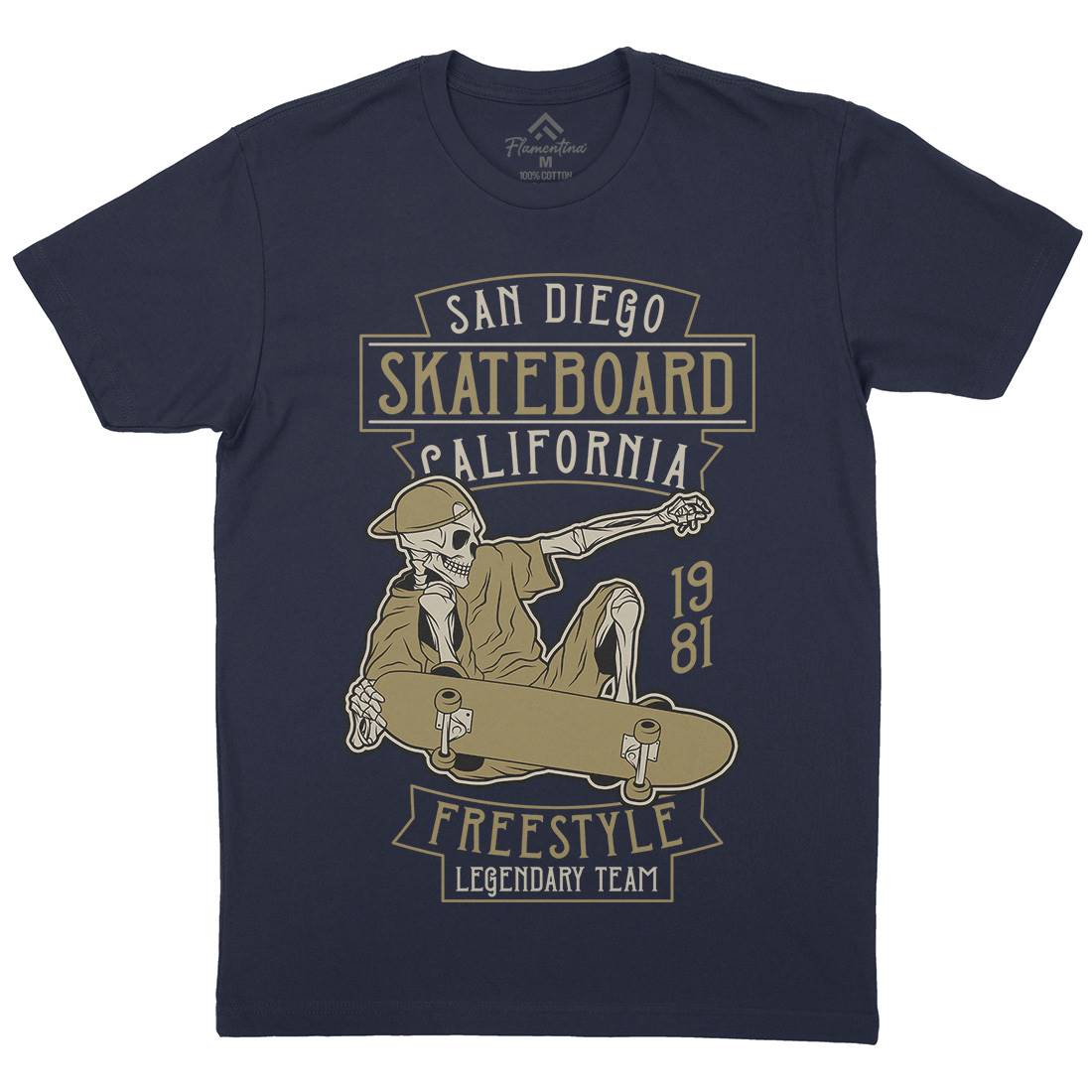Skateboard Freestyle Mens Organic Crew Neck T-Shirt Skate D974