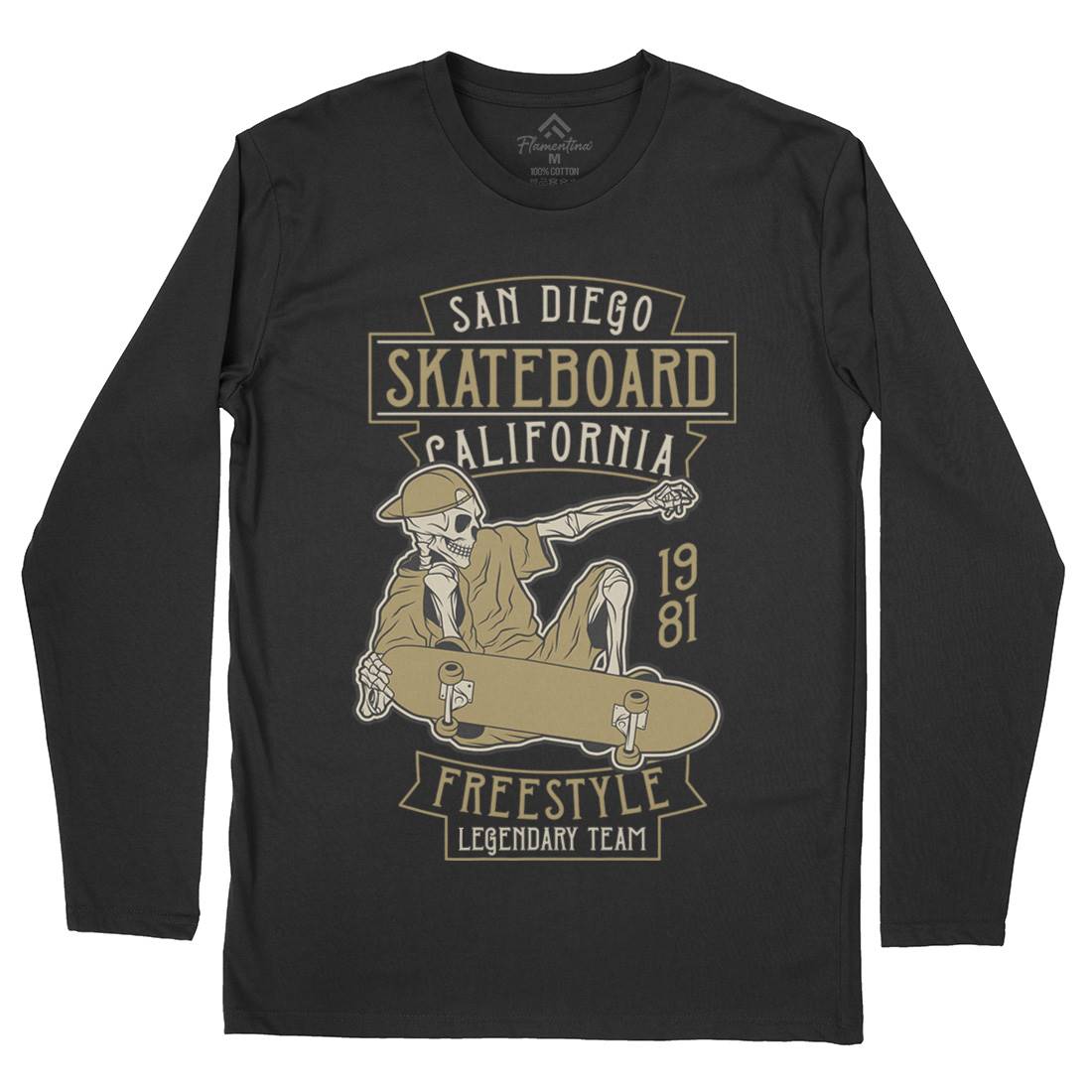 Skateboard Freestyle Mens Long Sleeve T-Shirt Skate D974