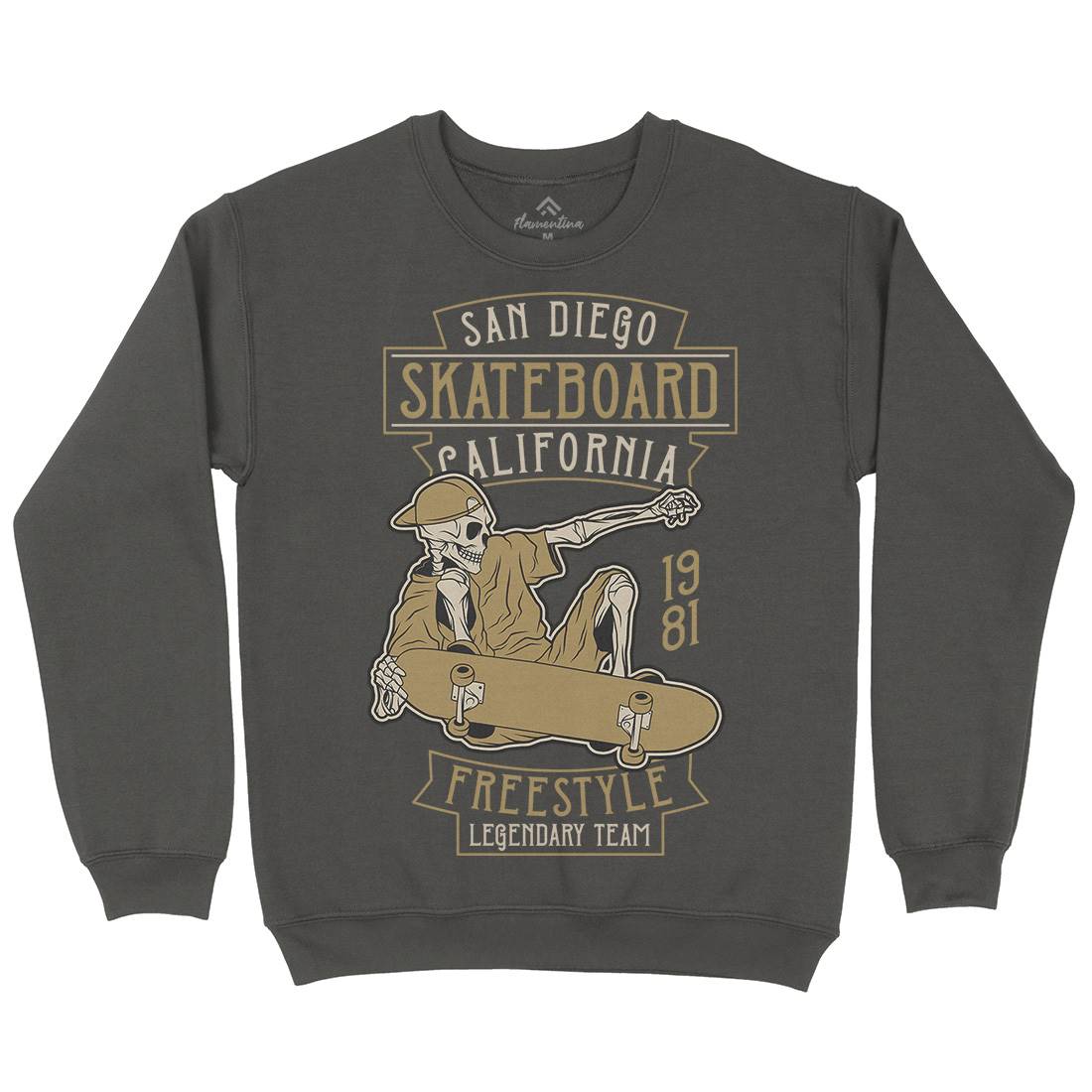 Skateboard Freestyle Mens Crew Neck Sweatshirt Skate D974
