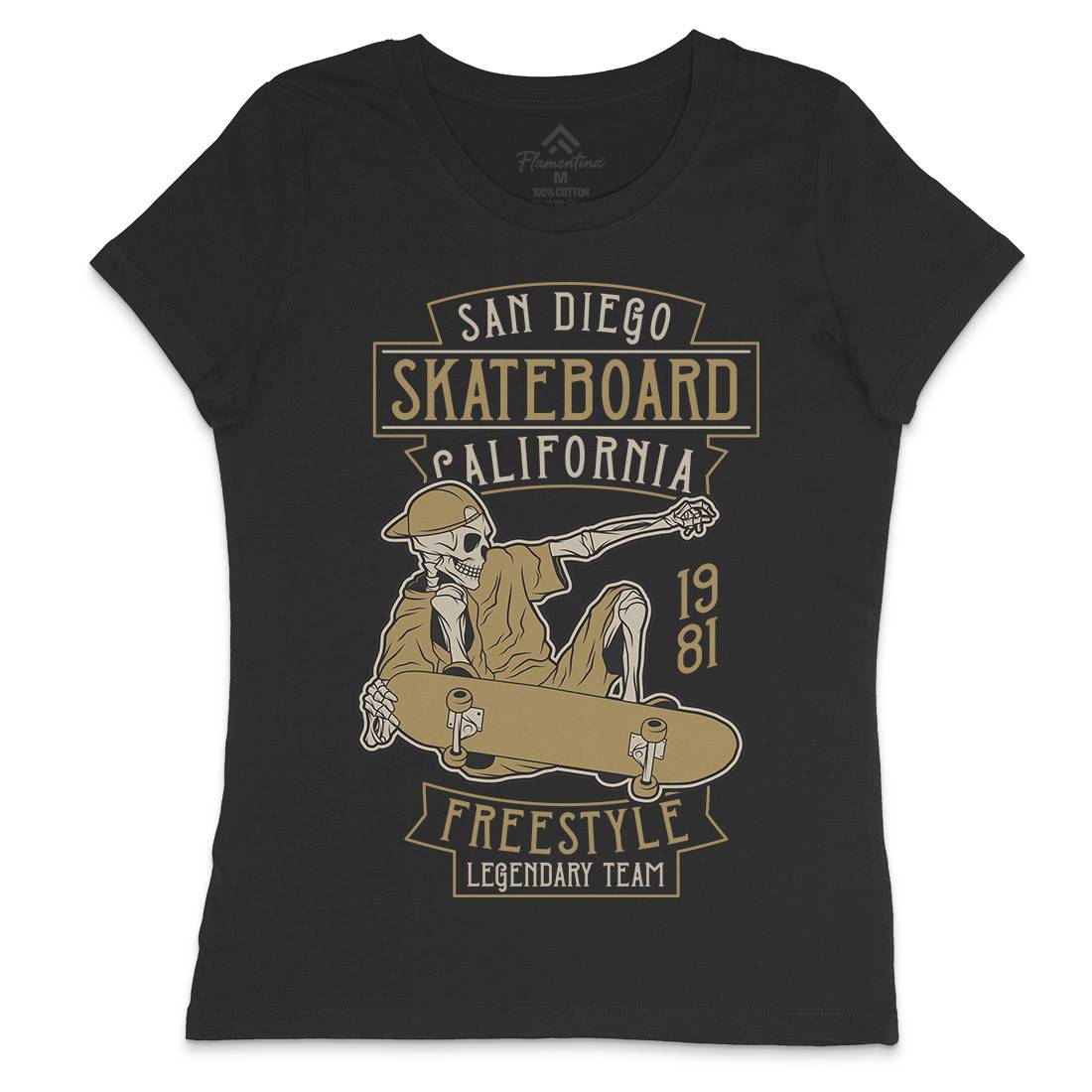 Skateboard Freestyle Womens Crew Neck T-Shirt Skate D974