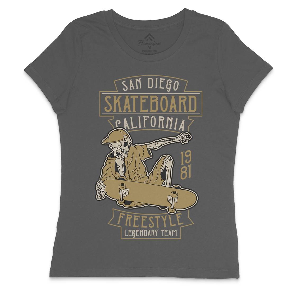 Skateboard Freestyle Womens Crew Neck T-Shirt Skate D974