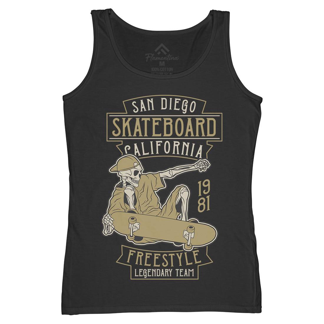 Skateboard Freestyle Womens Organic Tank Top Vest Skate D974