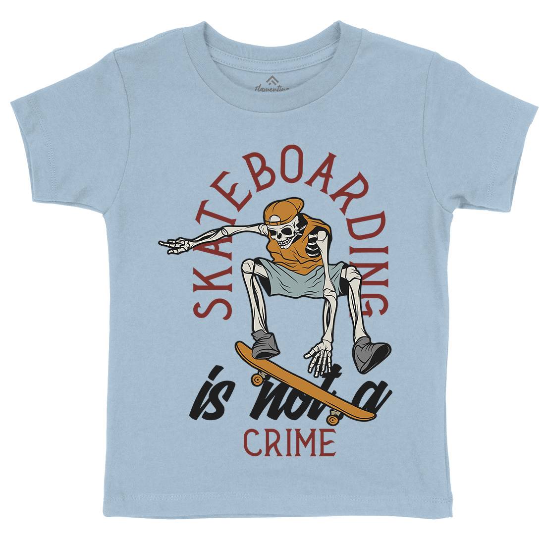 Skateboarding Crime Kids Crew Neck T-Shirt Skate D975