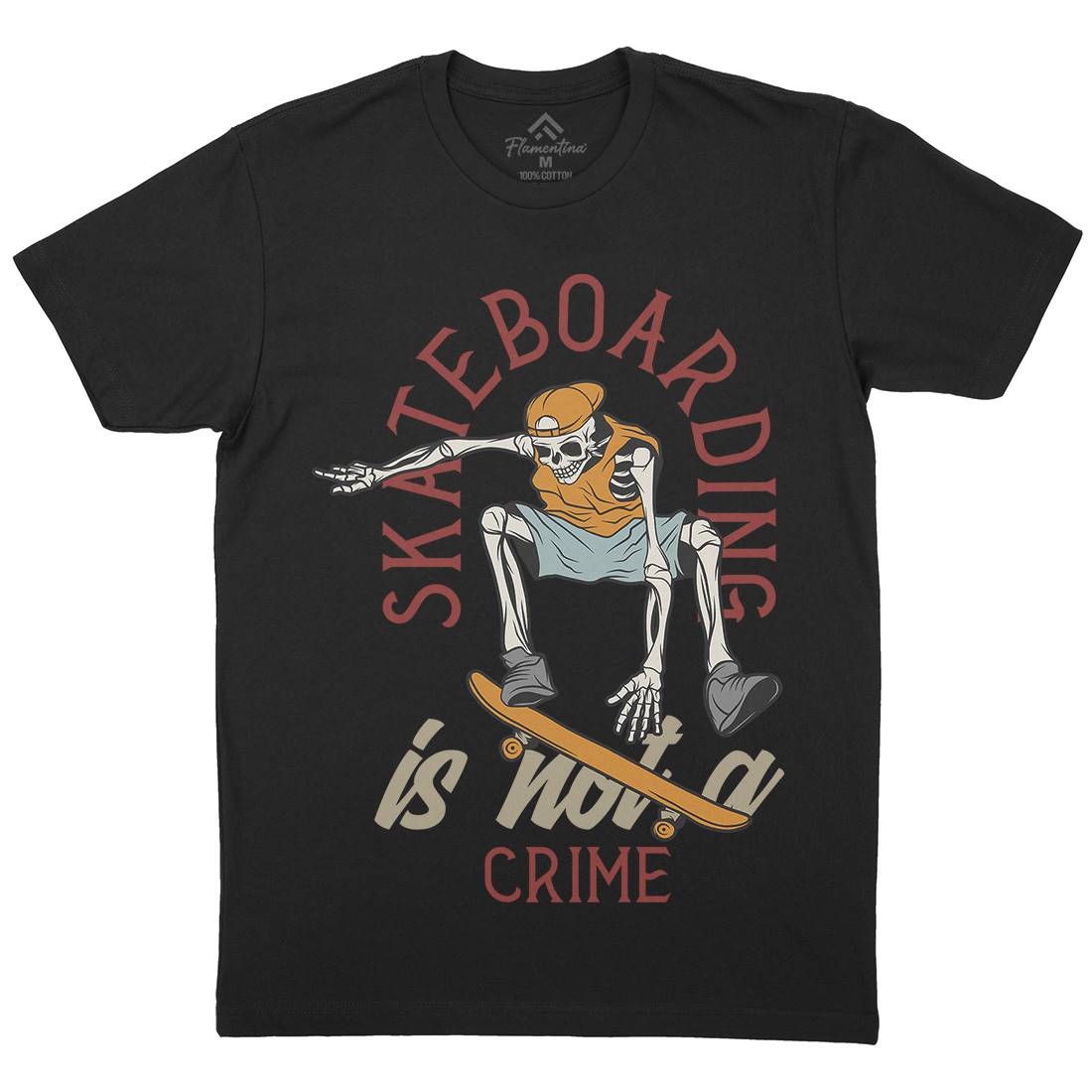 Skateboarding Crime Mens Crew Neck T-Shirt Skate D975