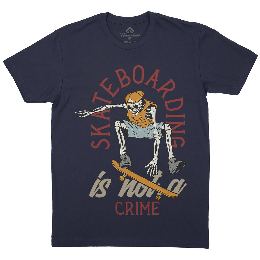Skateboarding Crime Mens Organic Crew Neck T-Shirt Skate D975