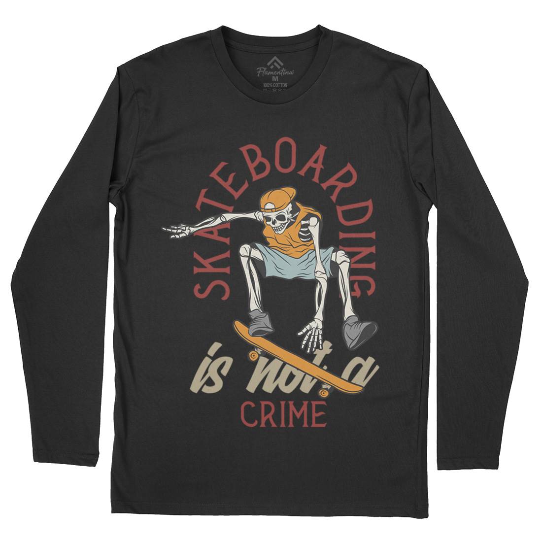 Skateboarding Crime Mens Long Sleeve T-Shirt Skate D975