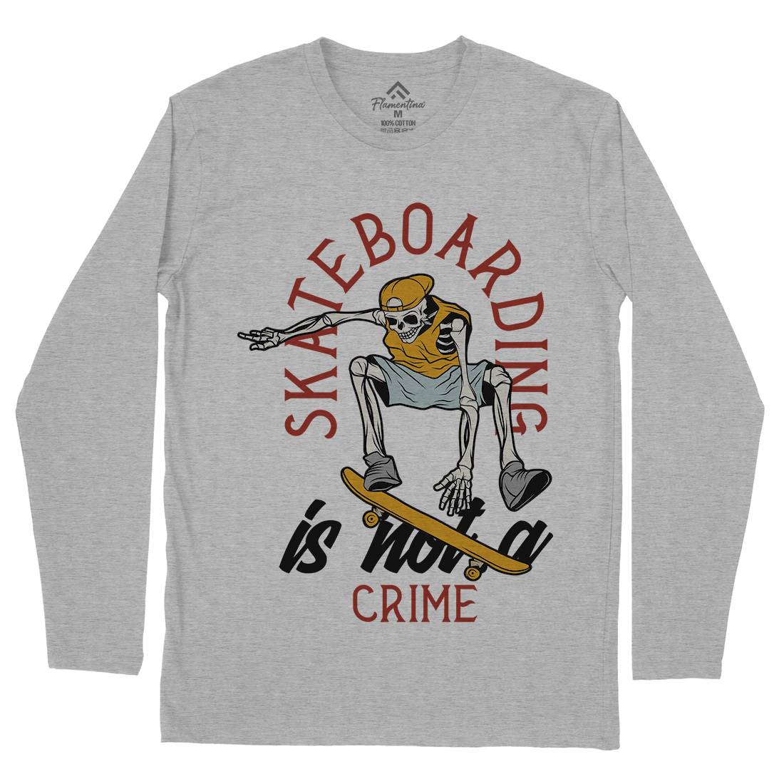 Skateboarding Crime Mens Long Sleeve T-Shirt Skate D975