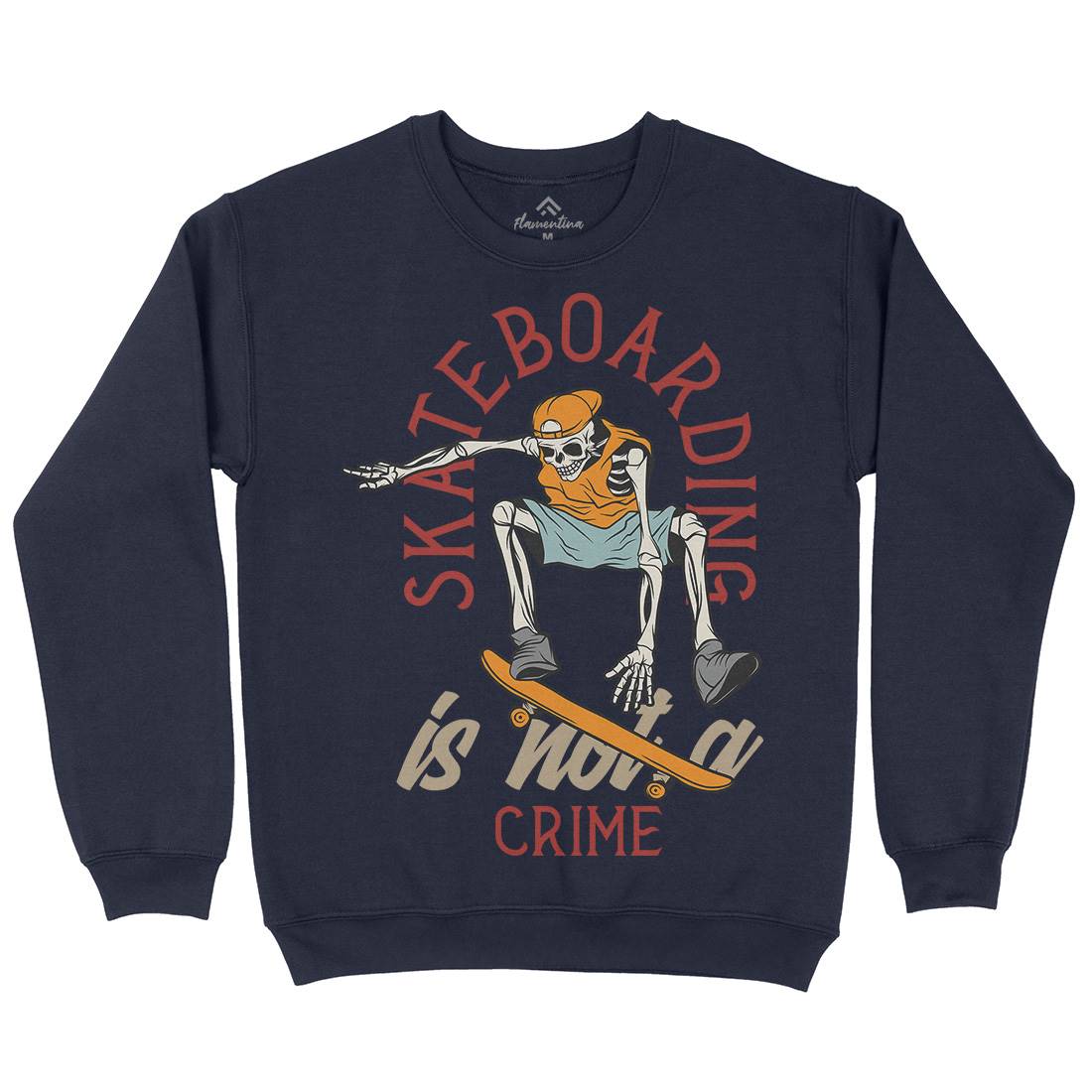 Skateboarding Crime Mens Crew Neck Sweatshirt Skate D975
