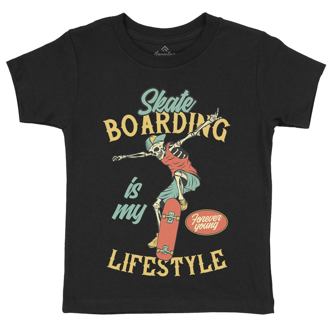 Skateboarding Lifestyle Kids Crew Neck T-Shirt Skate D976