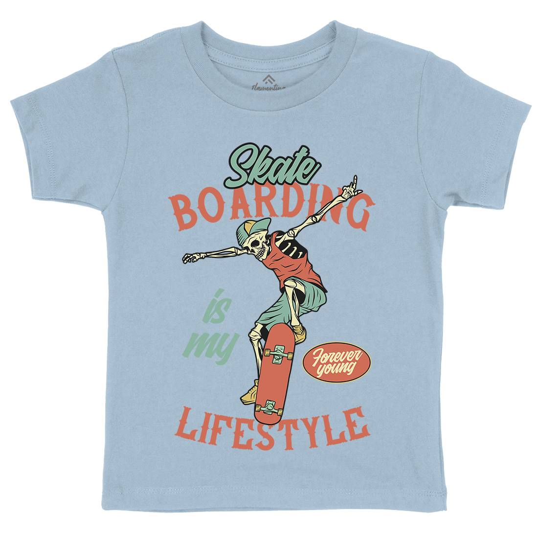 Skateboarding Lifestyle Kids Crew Neck T-Shirt Skate D976