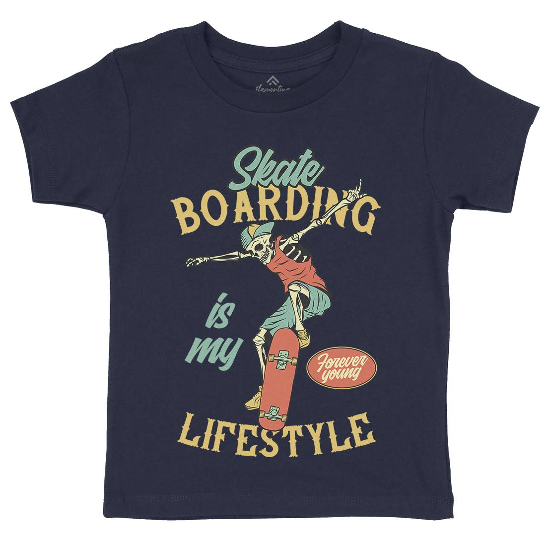 Skateboarding Lifestyle Kids Organic Crew Neck T-Shirt Skate D976