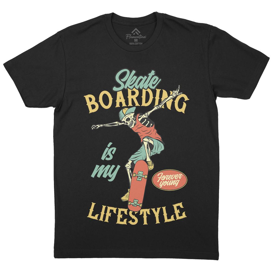 Skateboarding Lifestyle Mens Organic Crew Neck T-Shirt Skate D976