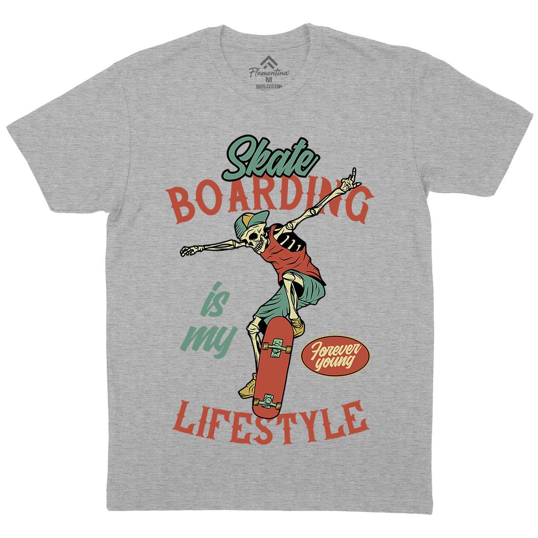 Skateboarding Lifestyle Mens Organic Crew Neck T-Shirt Skate D976