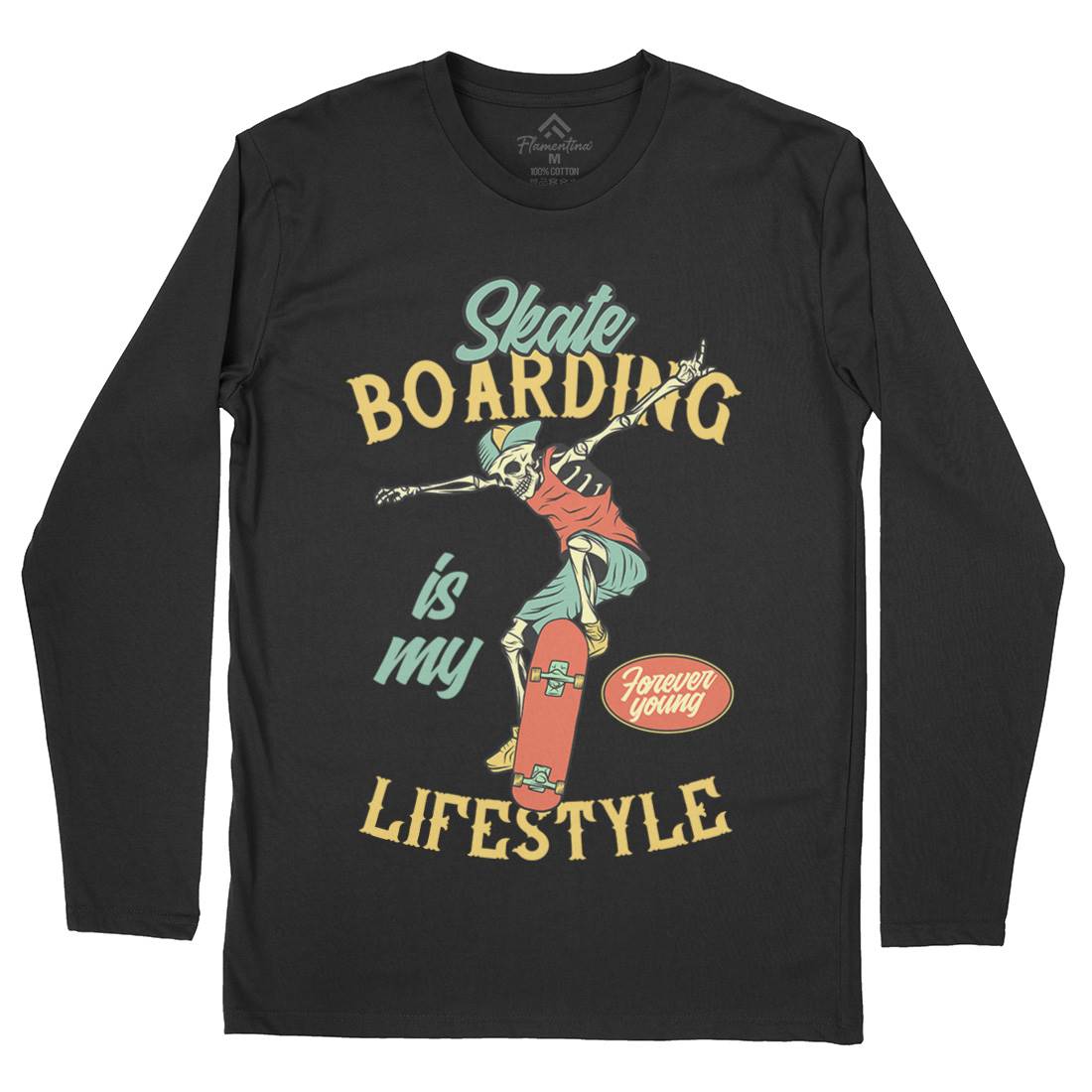 Skateboarding Lifestyle Mens Long Sleeve T-Shirt Skate D976