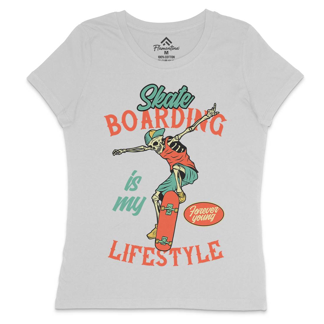 Skateboarding Lifestyle Womens Crew Neck T-Shirt Skate D976