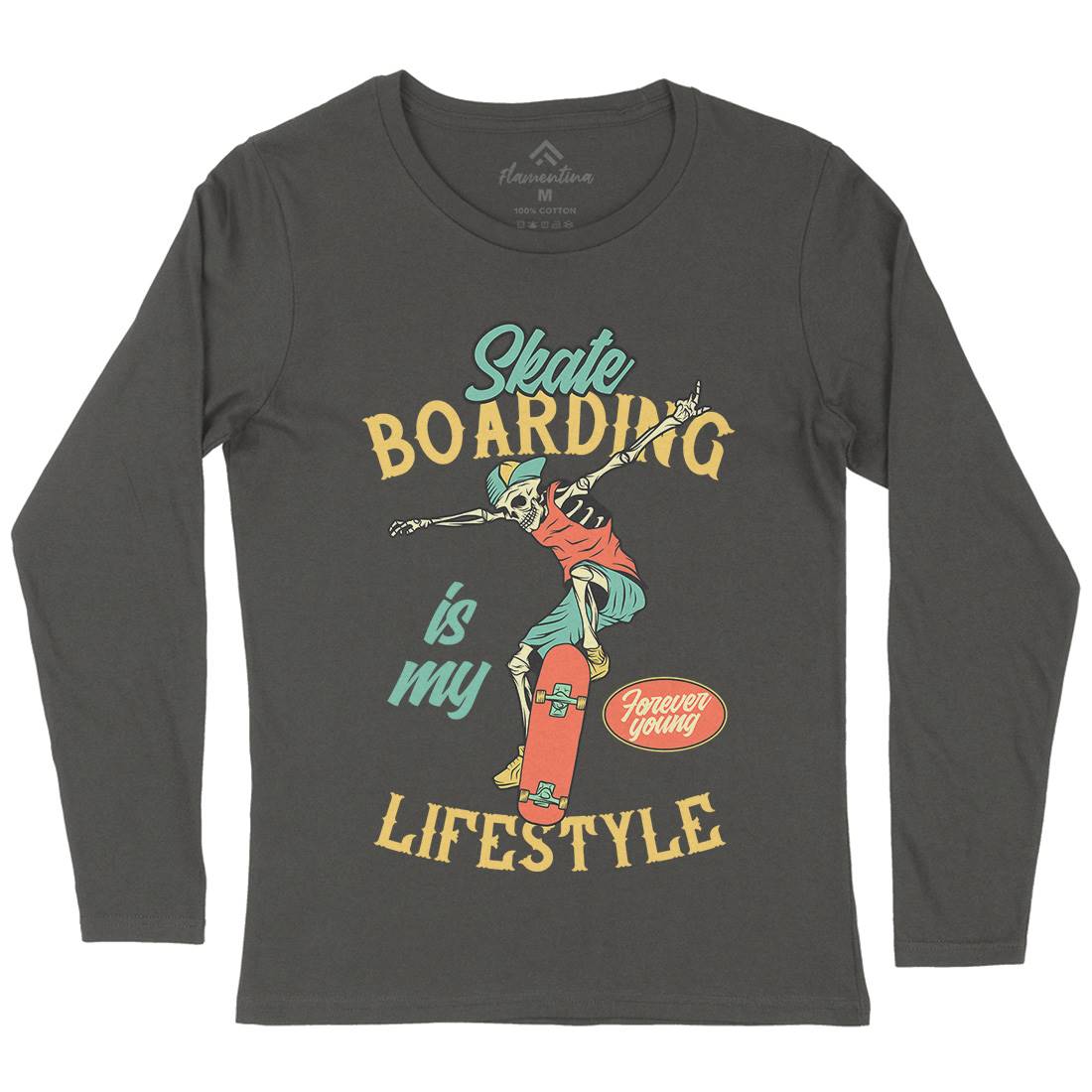 Skateboarding Lifestyle Womens Long Sleeve T-Shirt Skate D976