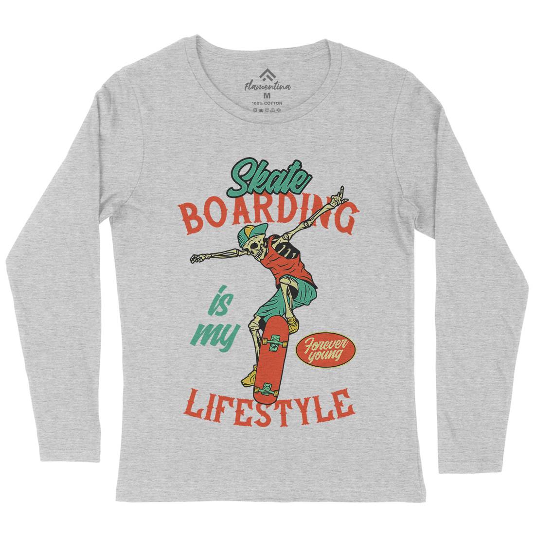 Skateboarding Lifestyle Womens Long Sleeve T-Shirt Skate D976