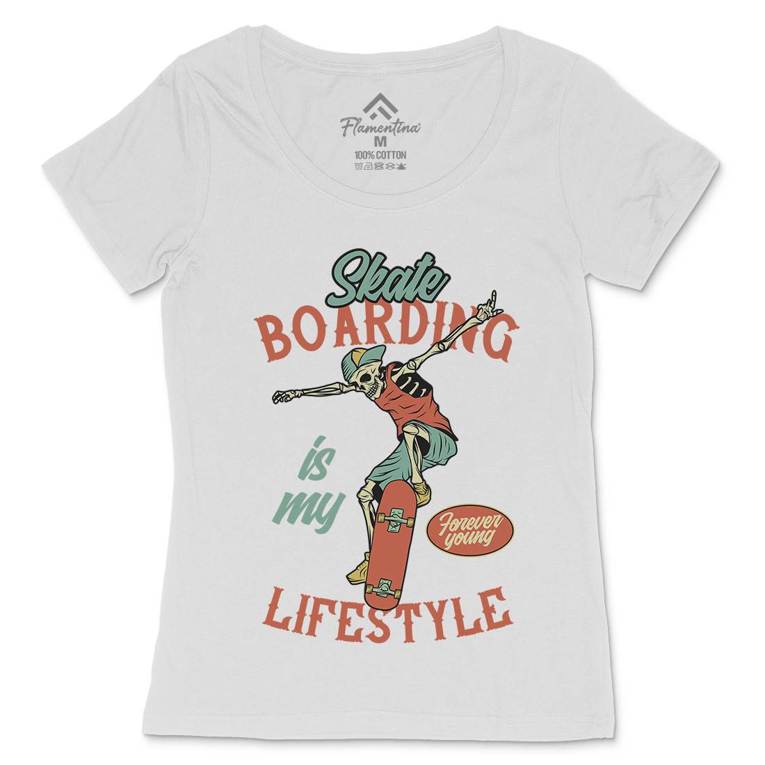 Skateboarding Lifestyle Womens Scoop Neck T-Shirt Skate D976