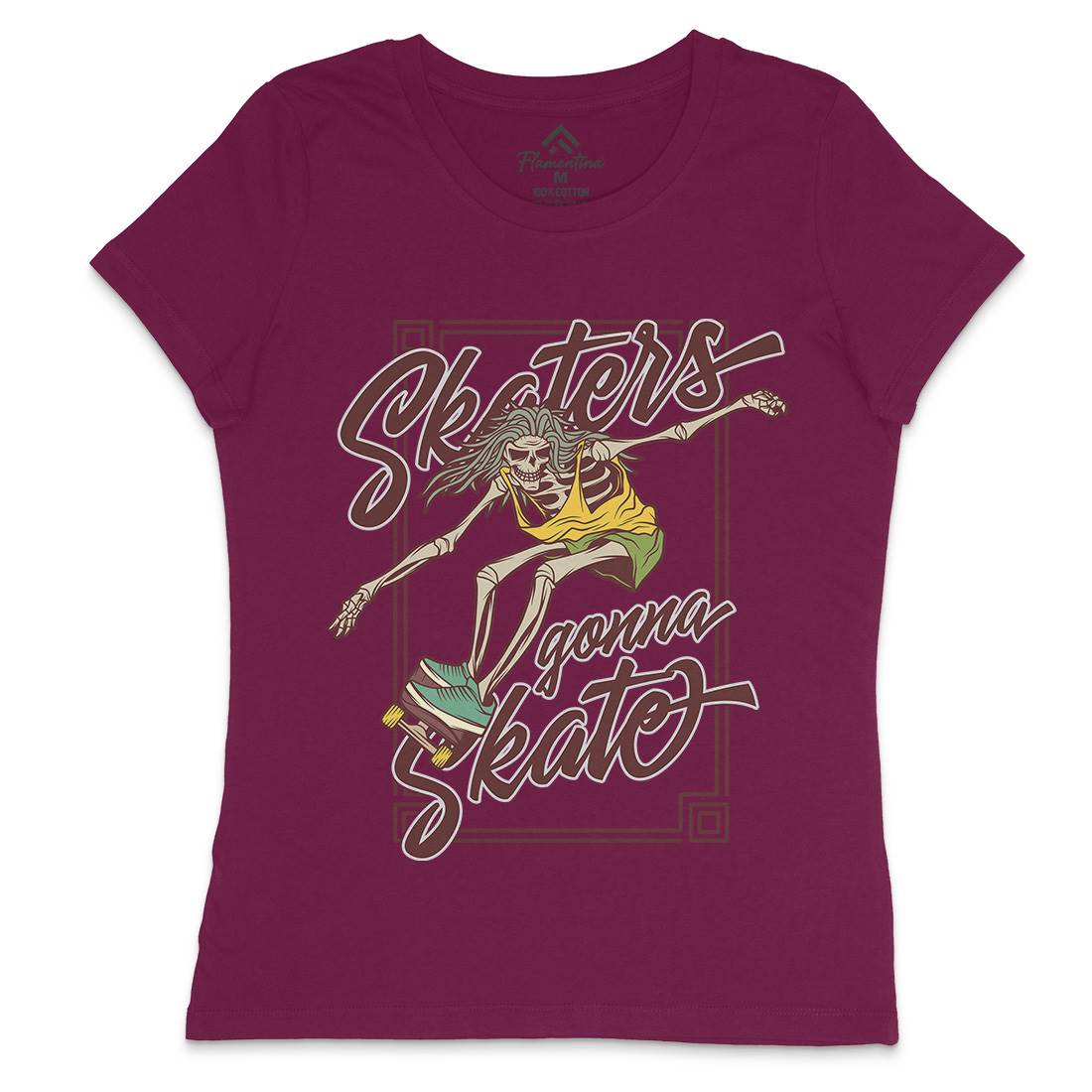 Skaters Gonna Womens Crew Neck T-Shirt Skate D977
